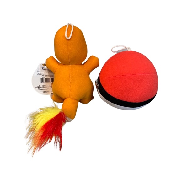 Set of 2 pokemon plush, Pokeball and Charmander - Picture 2 of 7